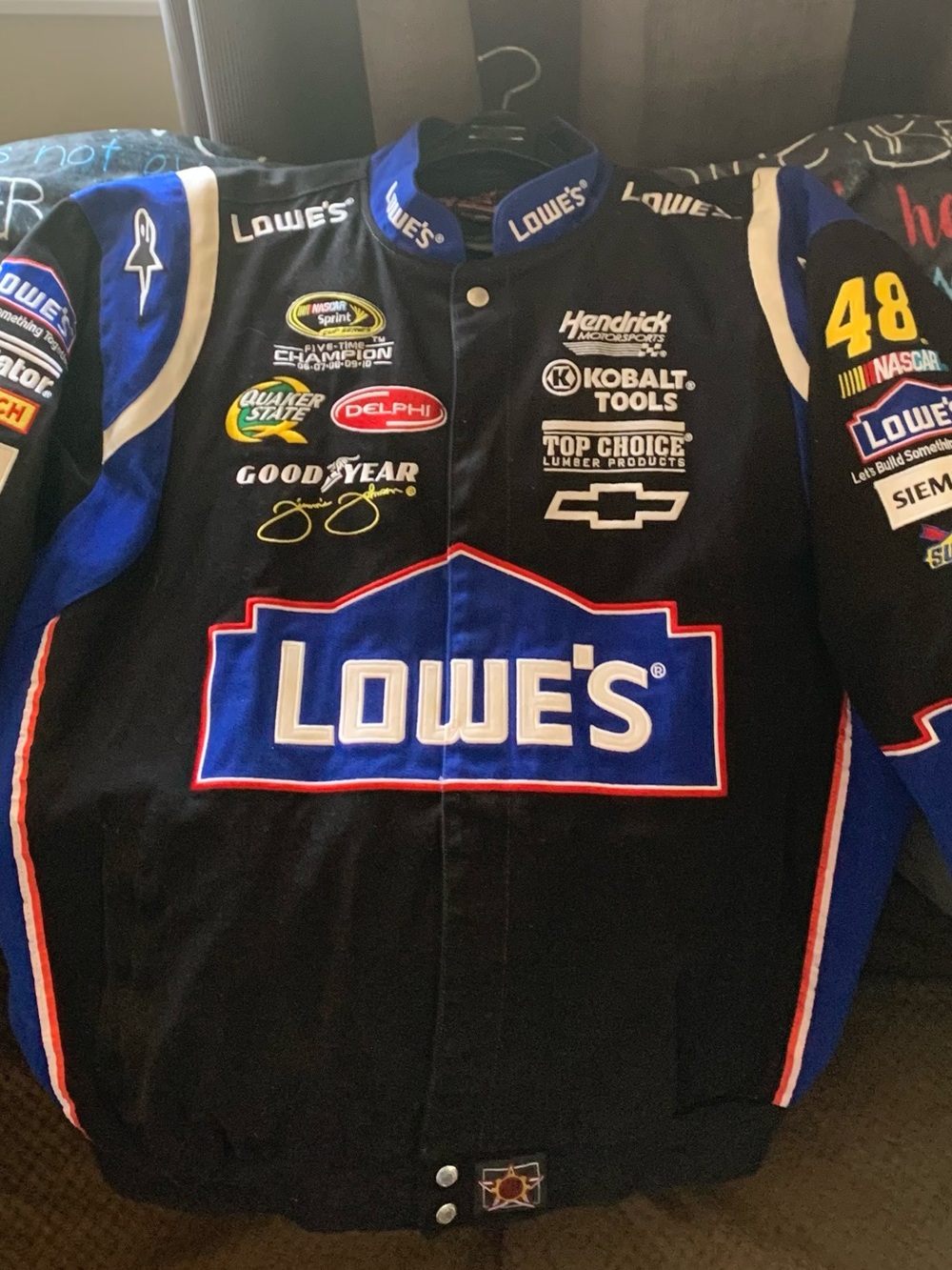 Nascar - Men's Black & Blue Racing Bomber Jacket